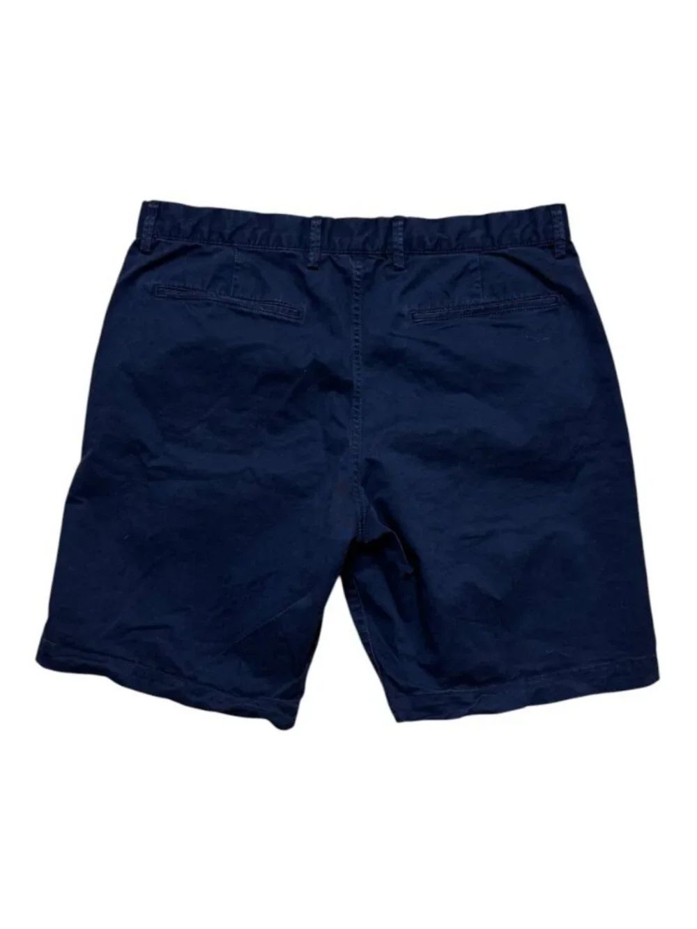 Gap Men’s Navy Chino Shorts Size 34 Stretch Cotton Flat Front 9” Inseam